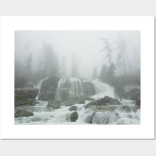 Foggy Waterfall Posters and Art